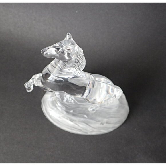 Vintage Cristal D'Arques France Lead Crystal Glass Horse Figurine Statue - Picture 2 of 5